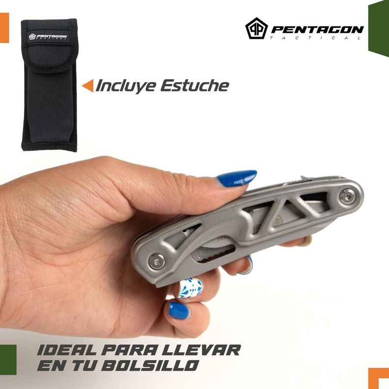 Cuchillo Cortapluma Navaja Multiherramienta Pentagon +luz-2