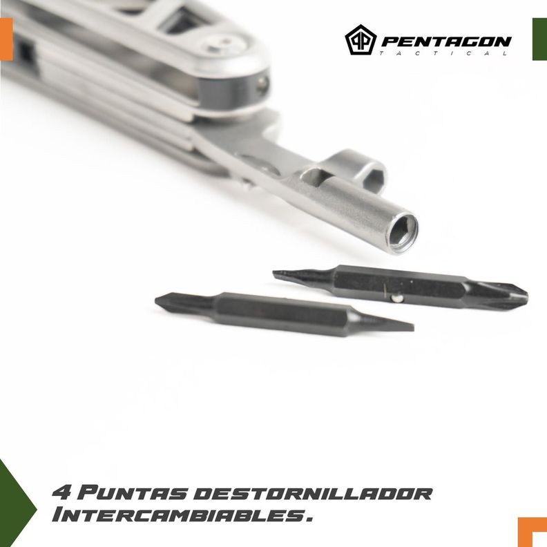 Cuchillo Cortapluma Navaja Multiherramienta Pentagon +luz-3