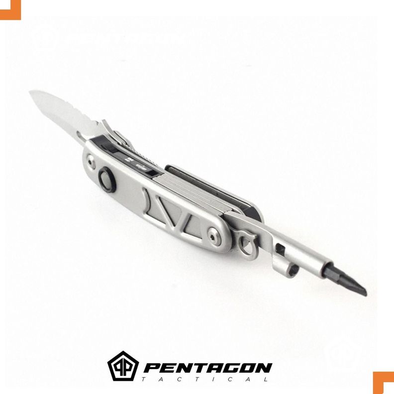 Cuchillo Cortapluma Navaja Multiherramienta Pentagon +luz-6