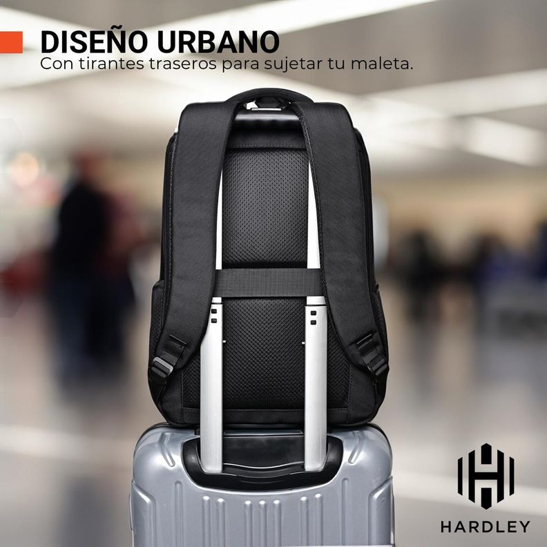 Mochila Notebook Impermeable Antirrobo Balistica Hardley Usb-2