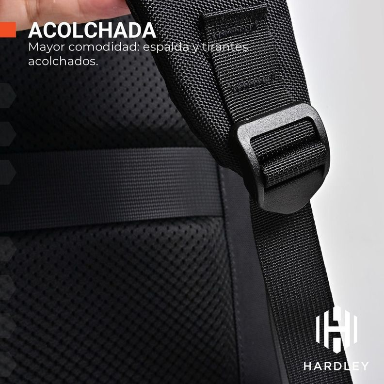Mochila Notebook Impermeable Antirrobo Balistica Hardley Usb-3