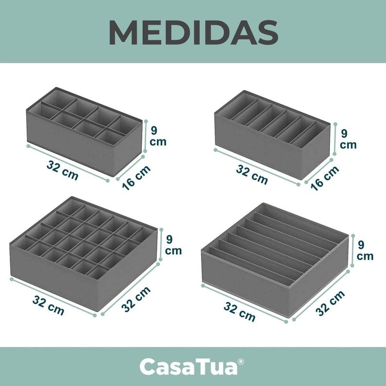 Organizador Ropa Interior Divisor Cajones CasaTua Set de 4-5