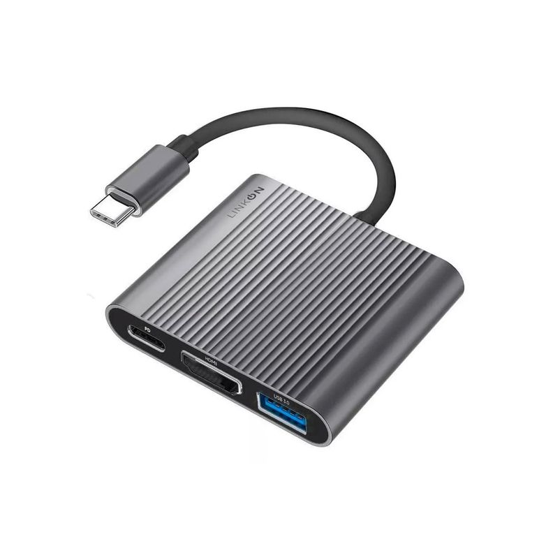 Hub Adaptador Usb Tipo C 3 En 1 Linkon Hdmi Para Macbook-0