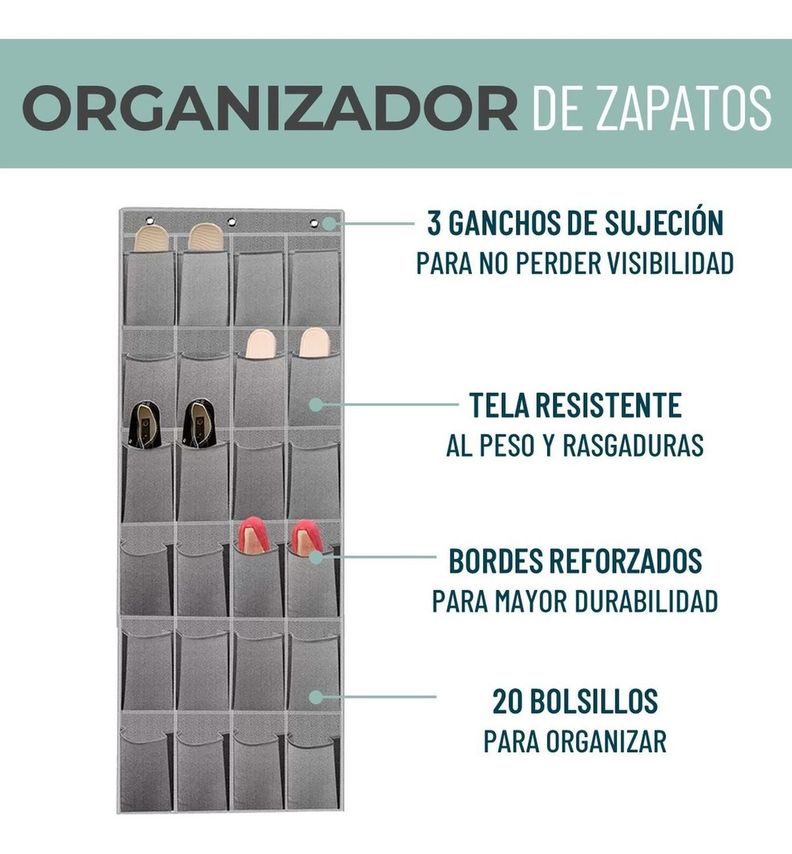 Organizador Zapatos Zapatero Colgante Puerta Closet 24 Pares-1