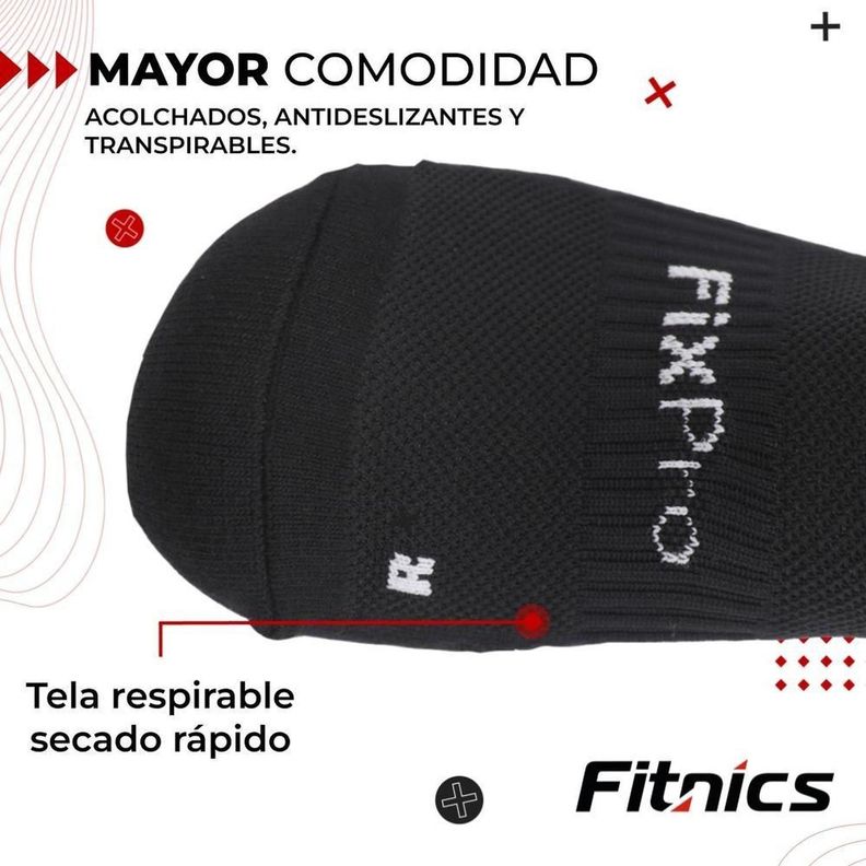 Medias Futbol Calcetas  Deportivas Antideslizantes x3 Fitnics negro-5
