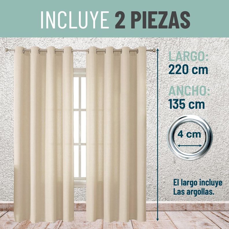 Cortina Blackout x2 Casatua 135x220 Termica Doble Cara-4