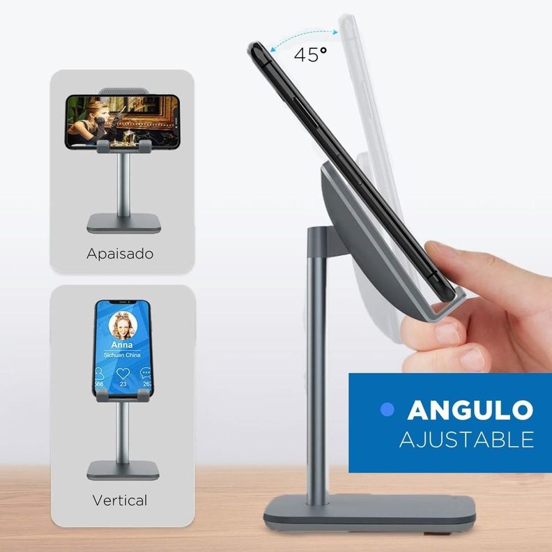 Soporte Base Porta Celular Tablet Escritorio Mesa Ajustable-1