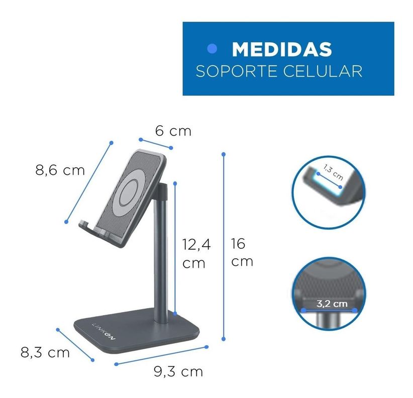 Soporte Base Porta Celular Tablet Escritorio Mesa Ajustable-7