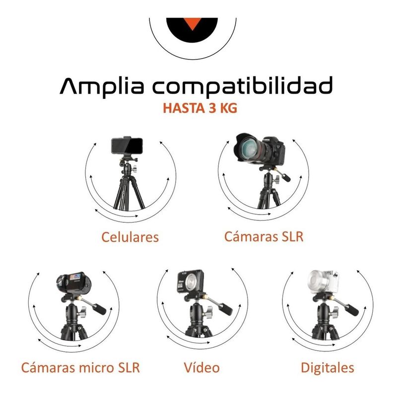 Tripode Camara Celular Panoramico Foto Video Max 1,7m +Bolso-4