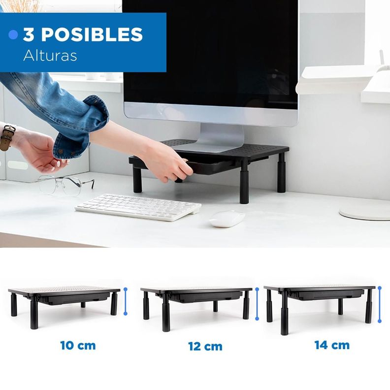Base Soporte Monitor Organizador Escritorio Linkon Ajustable-4