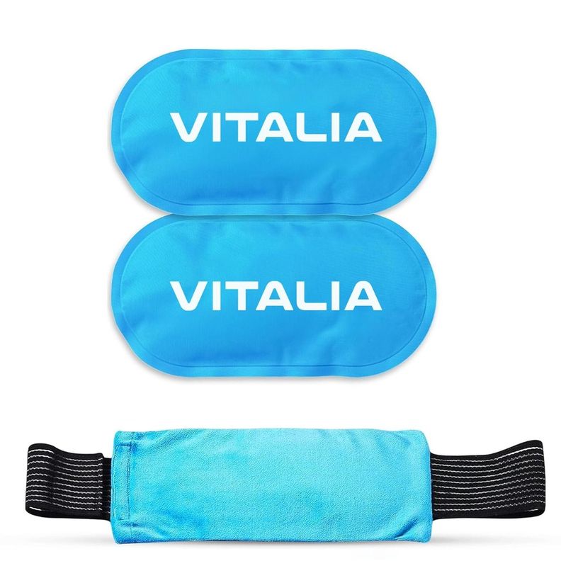 Compresa Gel Frio Calor Pack x2 con 1 Funda y Velcro Vitalia-0