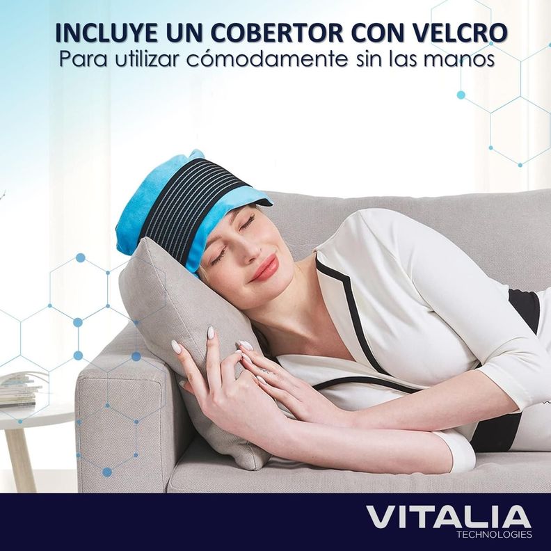 Compresa Gel Frio Calor Pack x2 con 1 Funda y Velcro Vitalia-1