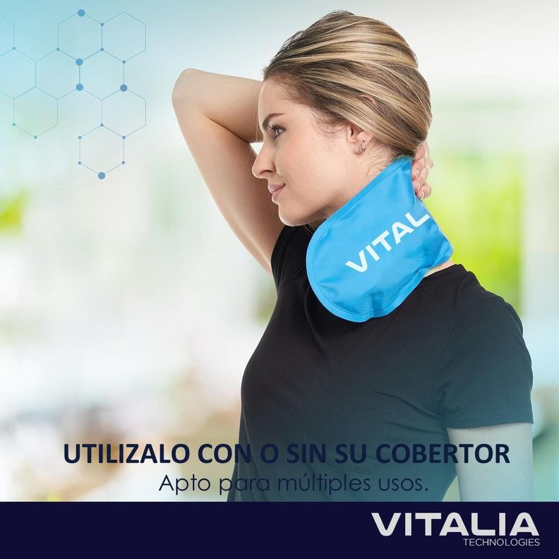 Compresa Gel Frio Calor Pack x2 con 1 Funda y Velcro Vitalia-4