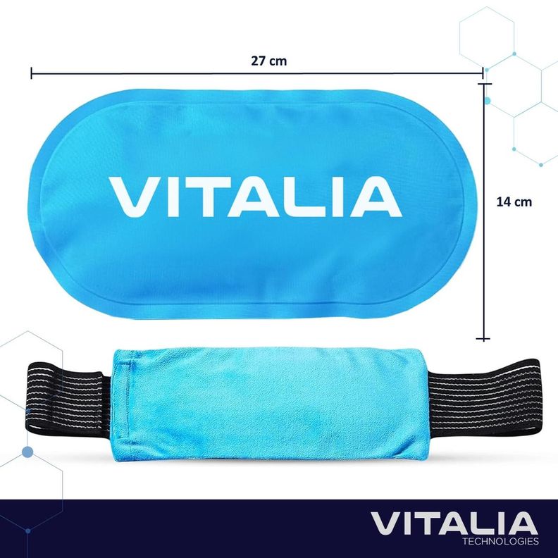 Compresa Gel Frio Calor Pack x2 con 1 Funda y Velcro Vitalia-5