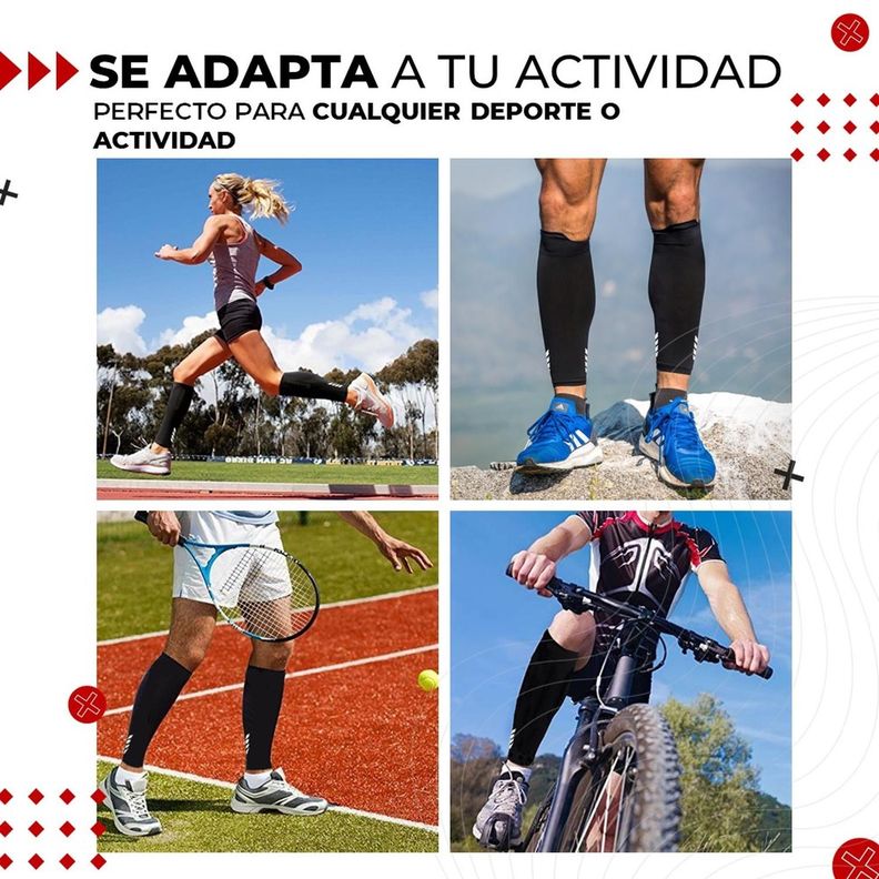 Medias Futbol Deportivas Sin Pie Pantorrillera Fitnics Set 2 negro-3