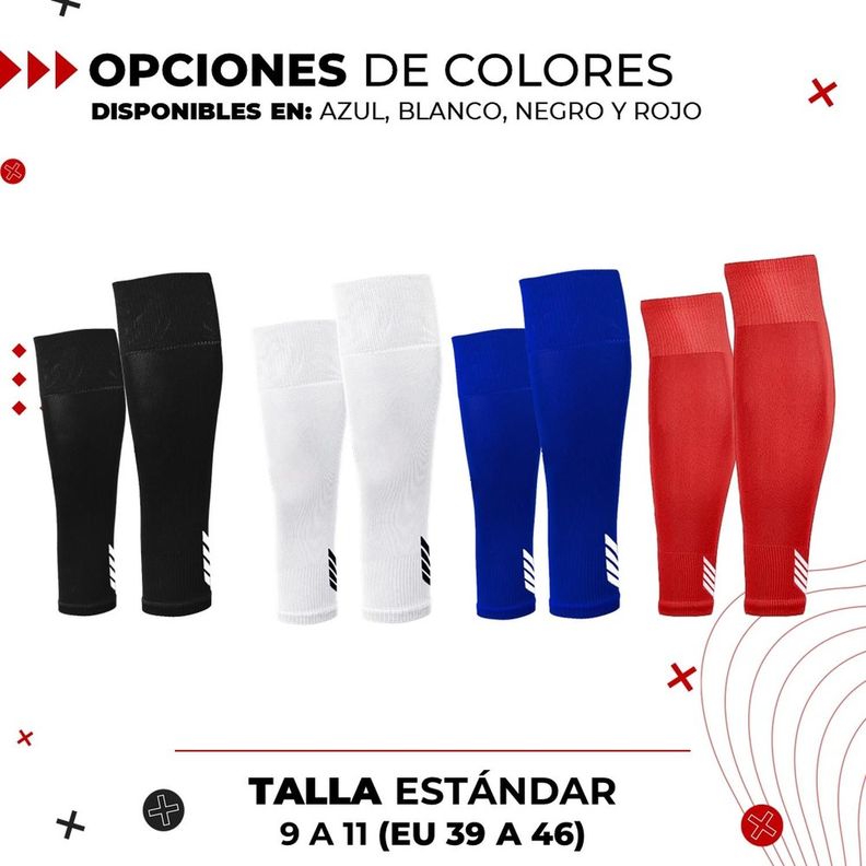 Medias Futbol Deportivas Sin Pie Pantorrillera Fitnics Set 2 negro-7