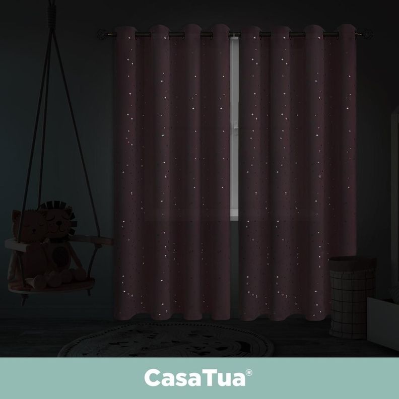 Cortina Niña Niño Semi Blackout Casatua Un Paño 140x220cm rosa claro-5