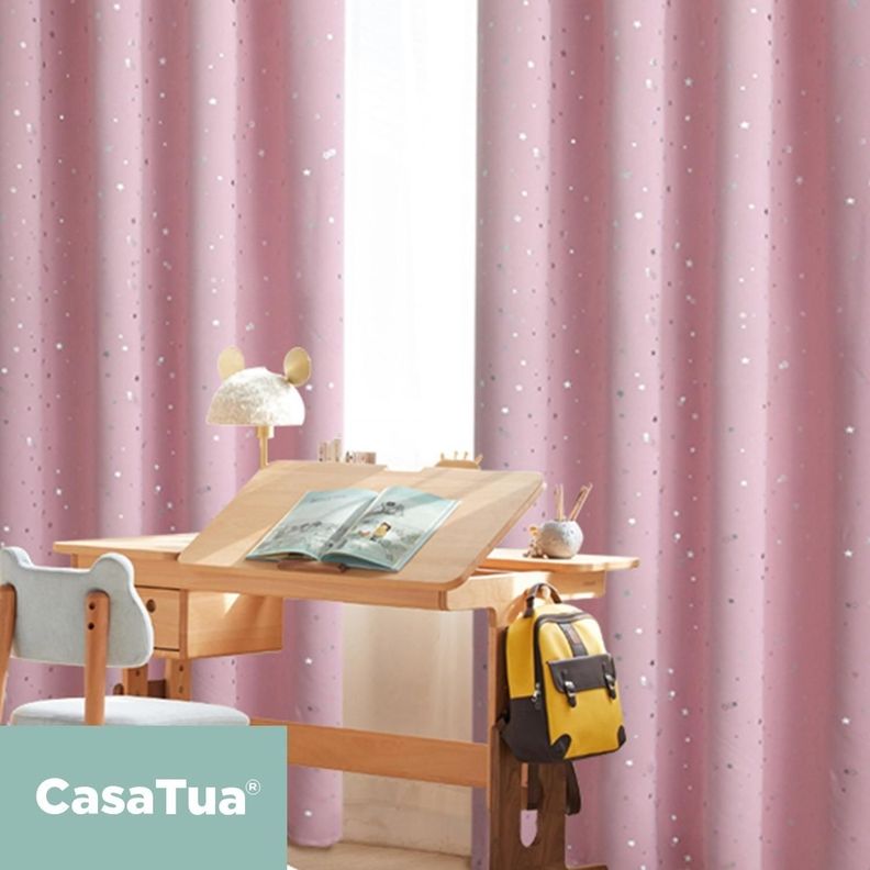 Cortina Niña Niño Semi Blackout Casatua Un Paño 140x220cm rosa claro-9