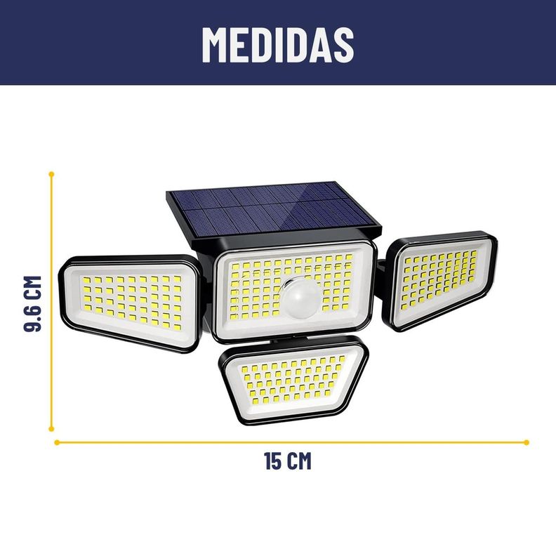 Foco Led Solar Exterior Maxwell Sensor Control Luz Cálida-6