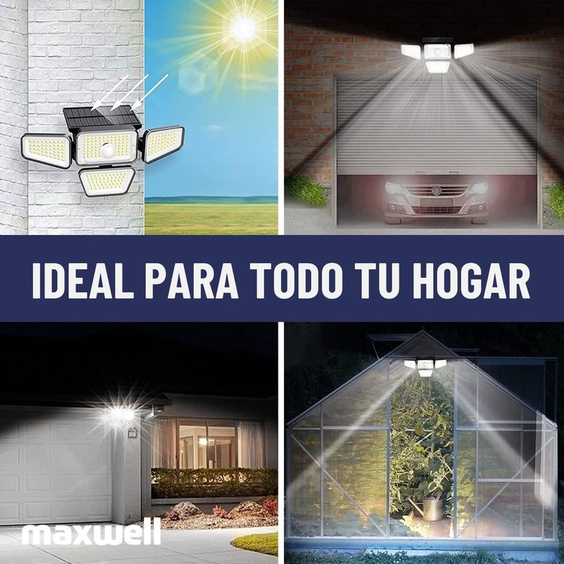 Foco Led Solar Exterior Maxwell Sensor Control Luz Cálida-8