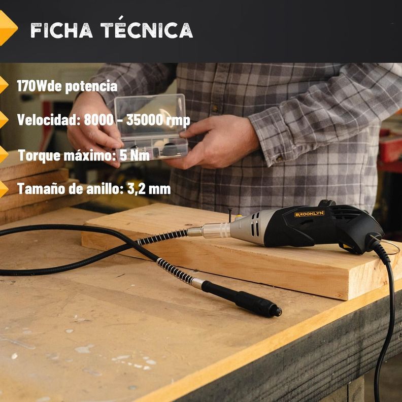 Herramienta Rotativa 170W tipo Dremel Set con 40 accesorios-6