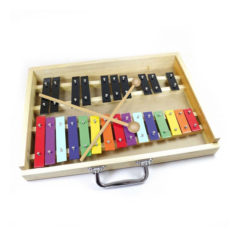Metalofono Xilofono 25 Notas de Colores Melody con Maleta-0