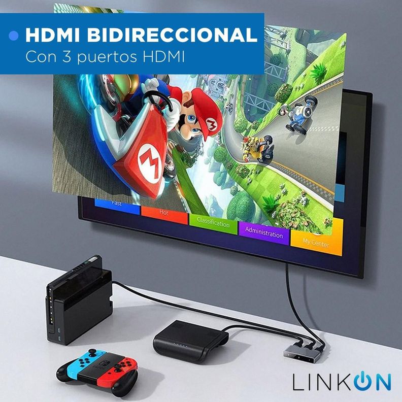 Splitter Switch HDMI 3 en 1 Linkon 4k 60Hz PS Xbox HDTV-1