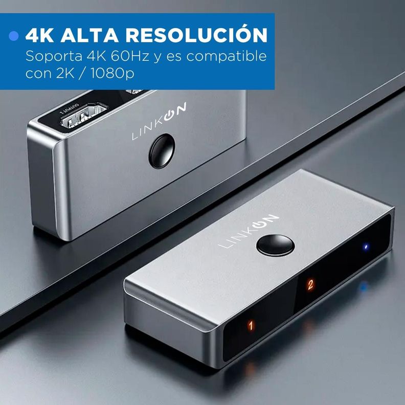 Splitter Switch HDMI 3 en 1 Linkon 4k 60Hz PS Xbox HDTV-3
