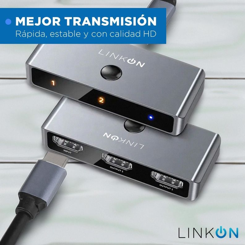 Splitter Switch HDMI 3 en 1 Linkon 4k 60Hz PS Xbox HDTV-4