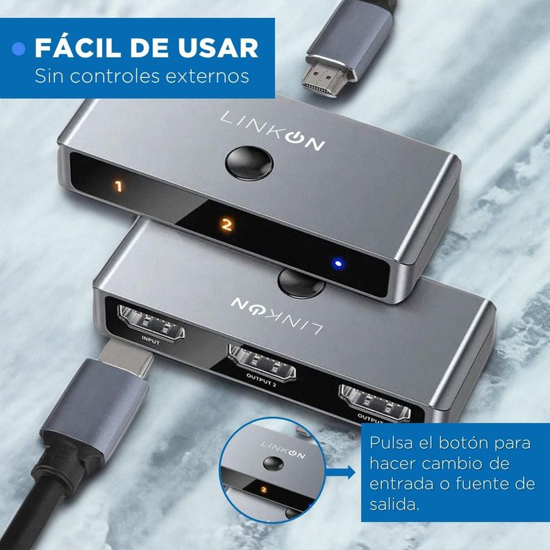 Splitter Switch HDMI 3 en 1 Linkon 4k 60Hz PS Xbox HDTV-6