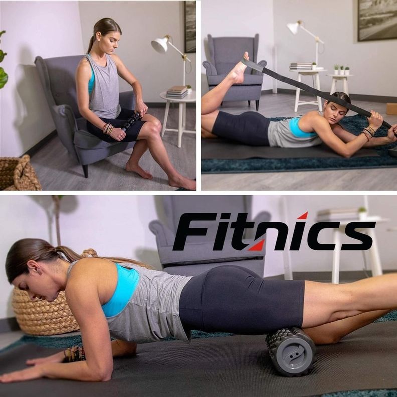 Rodillo +Set Completo Elongacion Masaje Fitnics Roller Foam-8