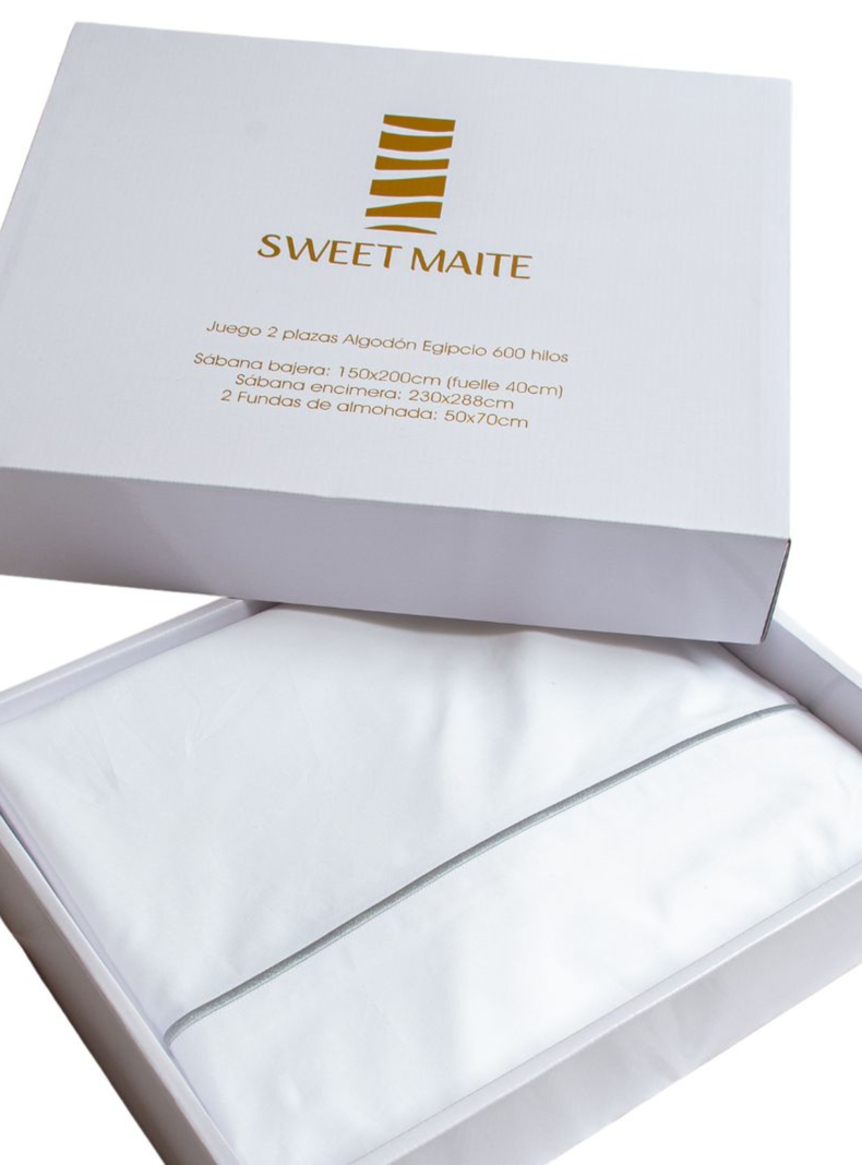 Sábanas Sweet Maite Super King Algodón Egipcio 600 Hilos-3