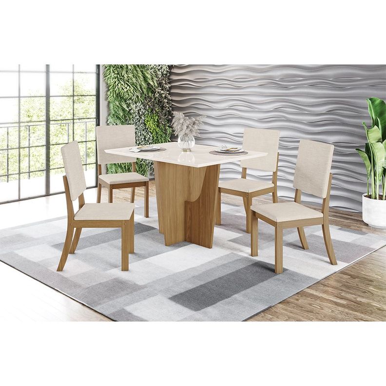 JUEGO DE COMEDOR 4 SILLAS HOME MOBILI CAJU-7