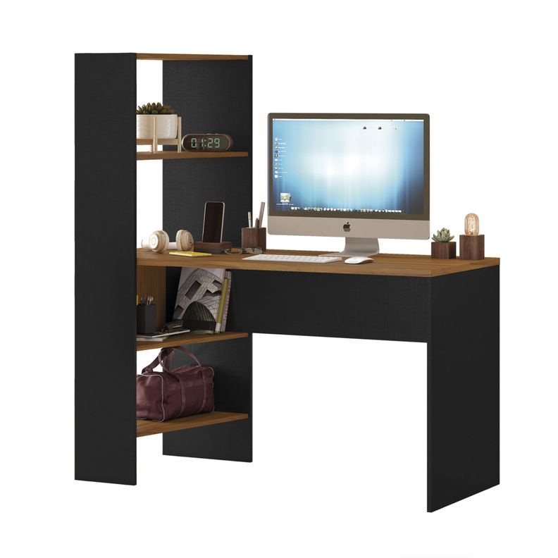 ESCRITORIO CON REPISAS HOME MOBILI FEYS NEGRO-0