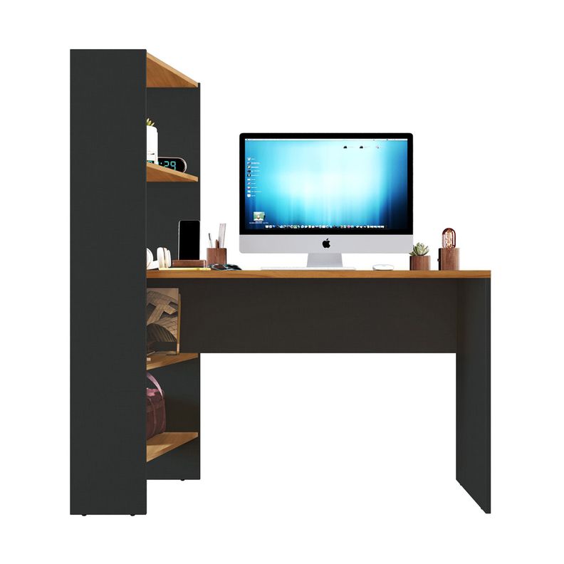 ESCRITORIO CON REPISAS HOME MOBILI FEYS NEGRO-1