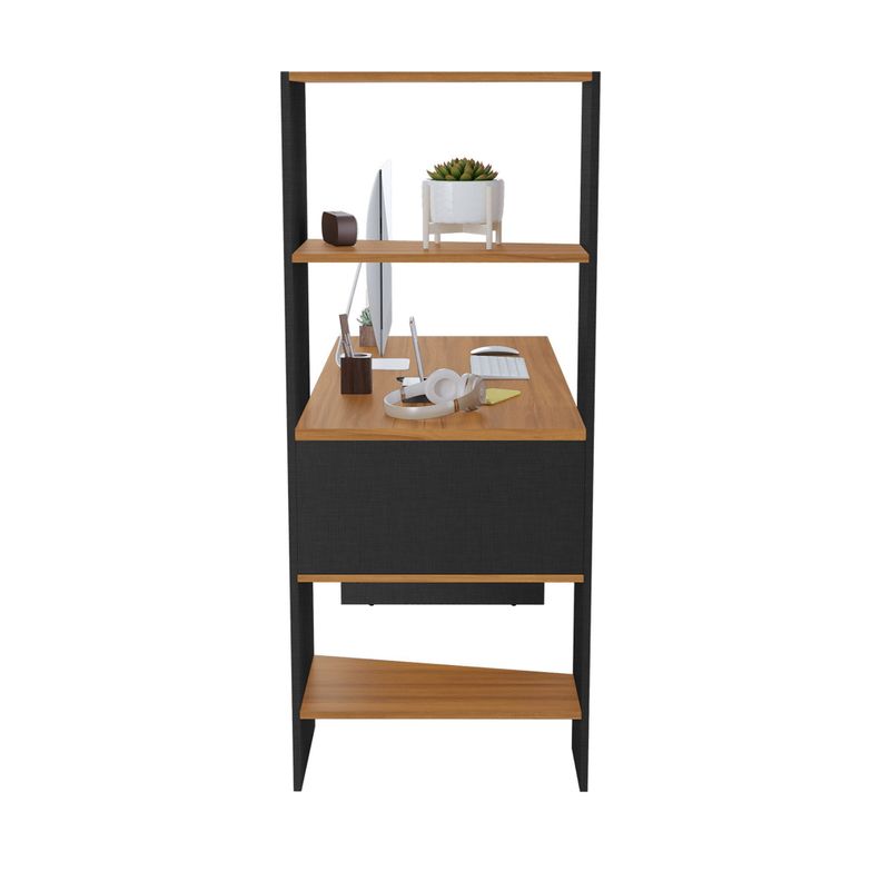 ESCRITORIO CON REPISAS HOME MOBILI FEYS NEGRO-4