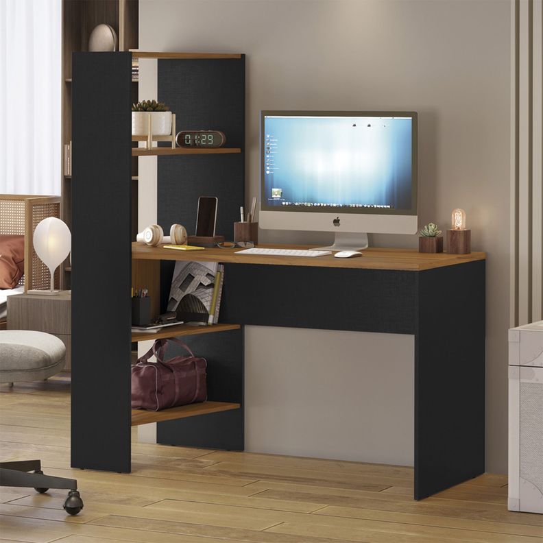 ESCRITORIO CON REPISAS HOME MOBILI FEYS NEGRO-7