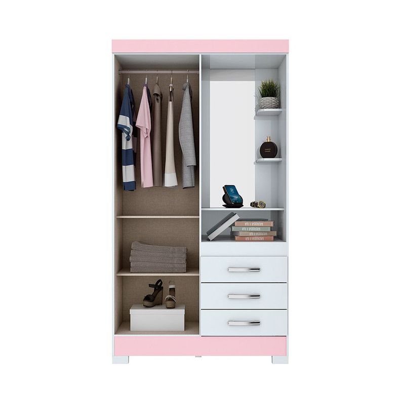 CLOSET 02 PUERTAS 03 CAJONES LISA BLANCO-4
