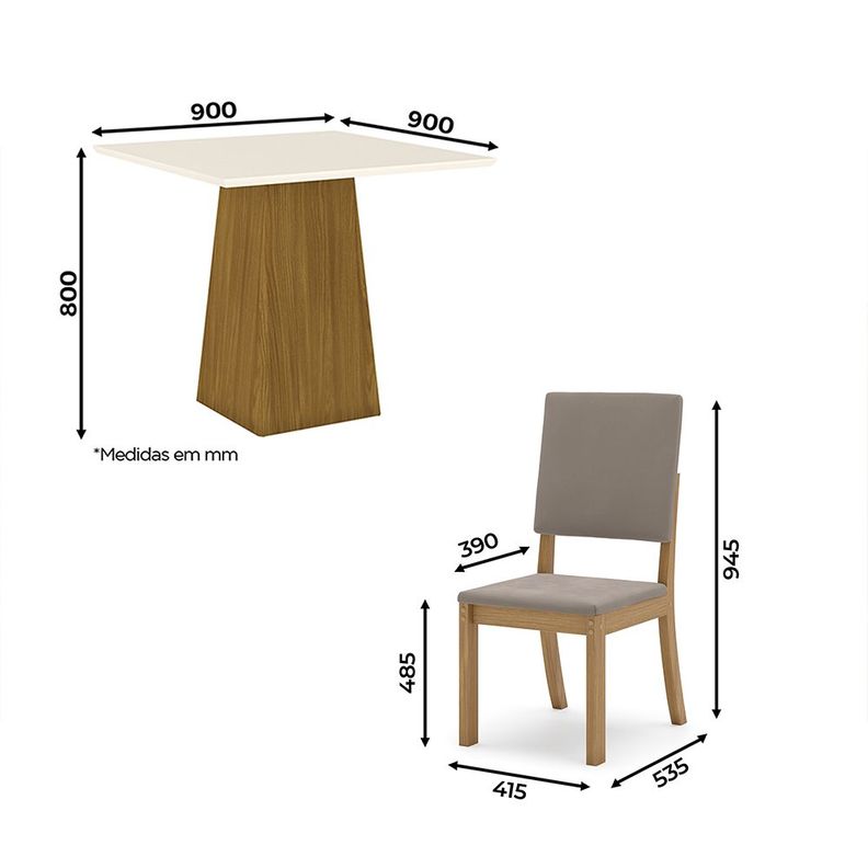 JUEGO DE COMEDOR 4 SILLAS HOME MOBILI BELICE-4