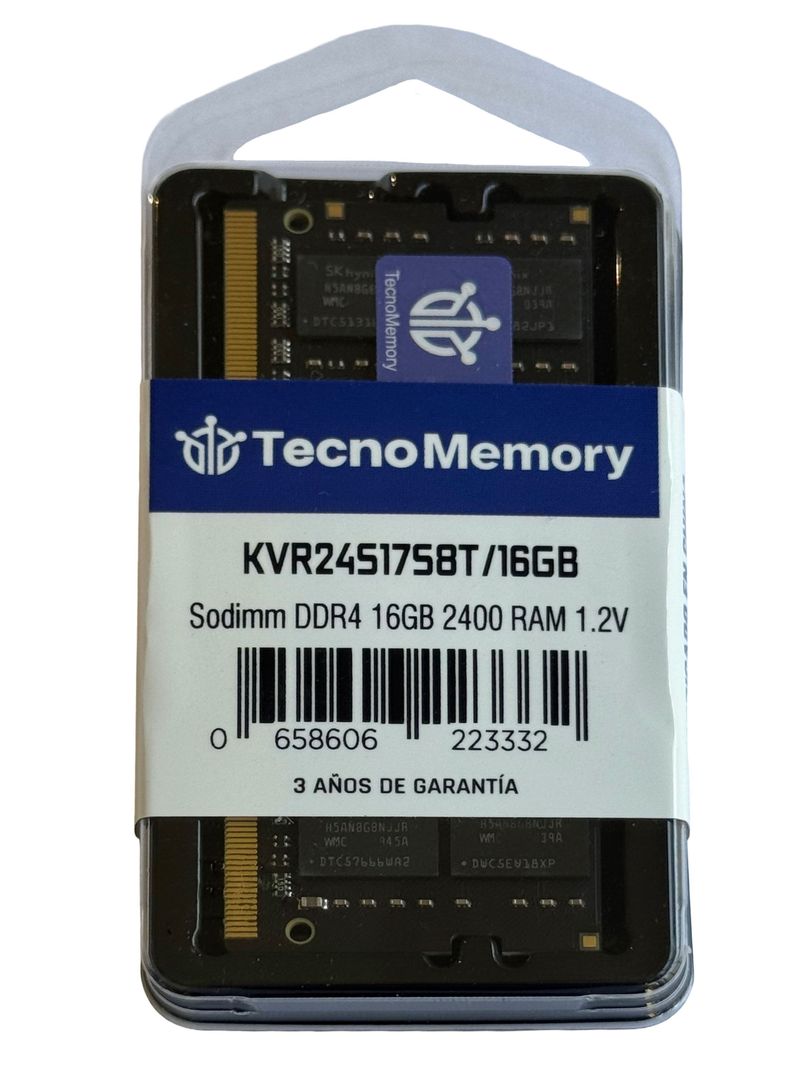 Memoria ram TecnoMemory Sodimm DDR4 16GB 2400Mhz KVR24S17S8T/16GB