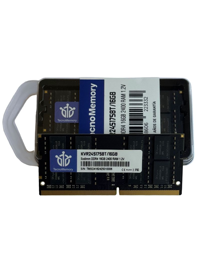 Memoria ram TecnoMemory Sodimm DDR4 16GB 2400Mhz KVR24S17S8T/16GB