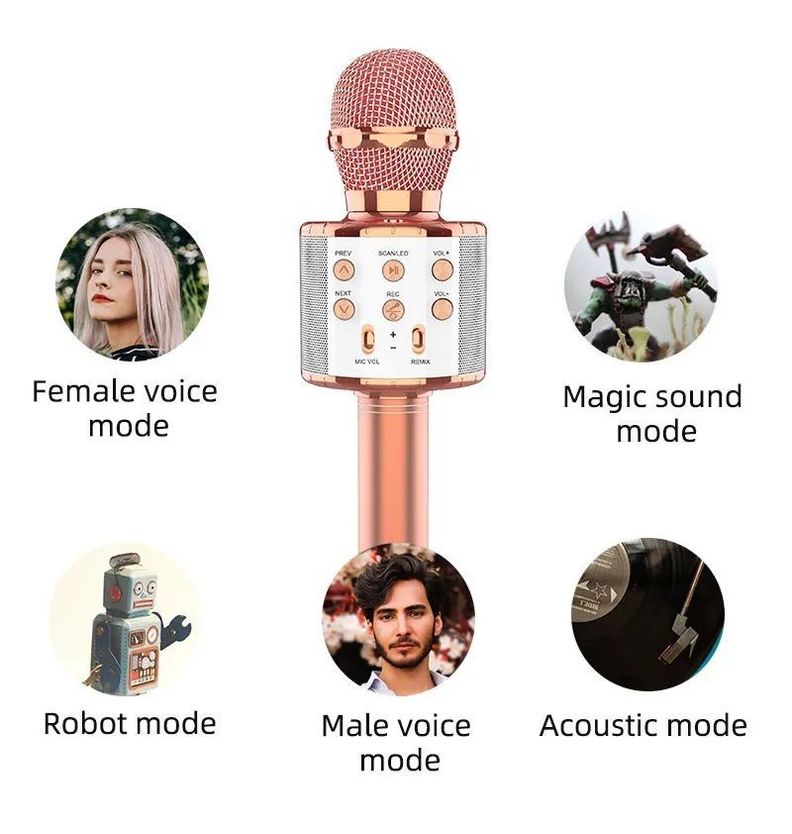 Micrófono Parlante Inalámbrico Karaoke Ws-858l-3