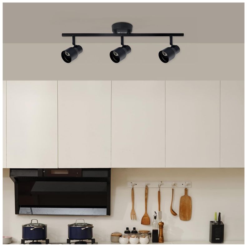 Foco Spot Cielo o Muro Porta 3xGU-10 Round Negro Incluye  Ampolleta -3
