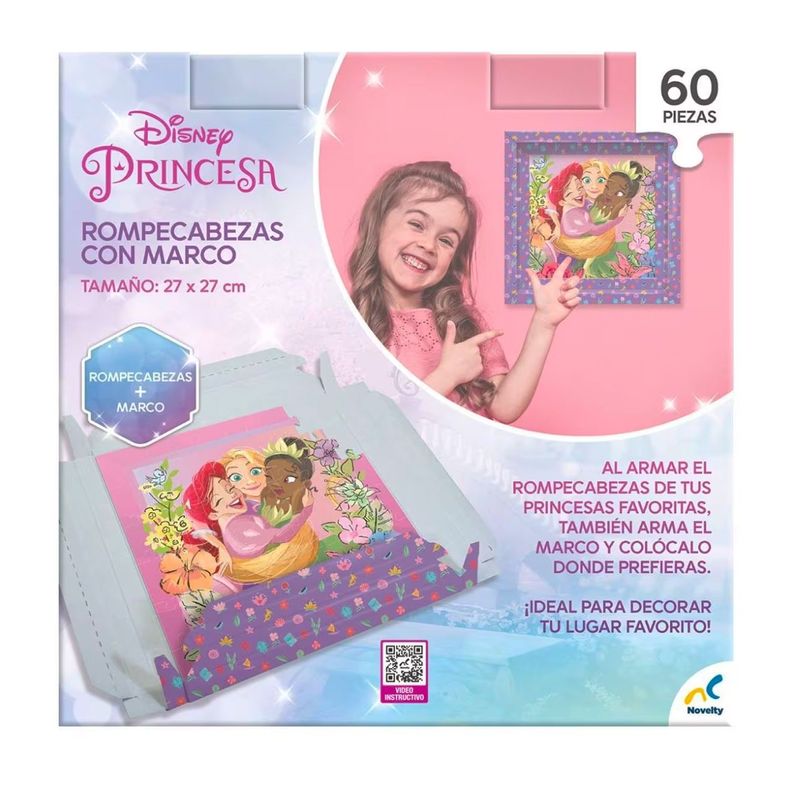 Rompecabezas Princesas con marco 60 piezas-Disney-3