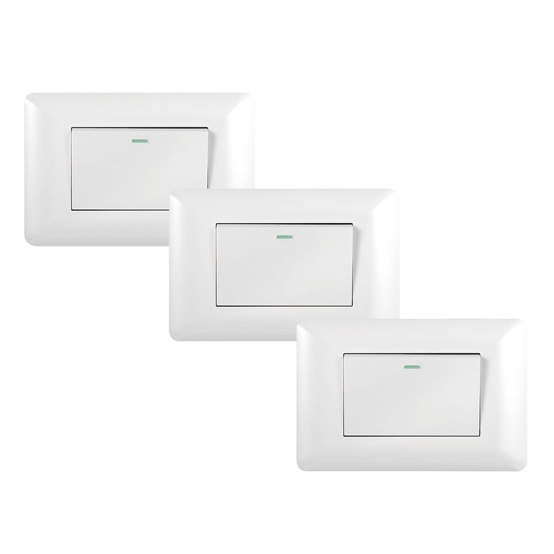 Pack 3 Interruptor Simple 9/12 10A 250V Blanco-0