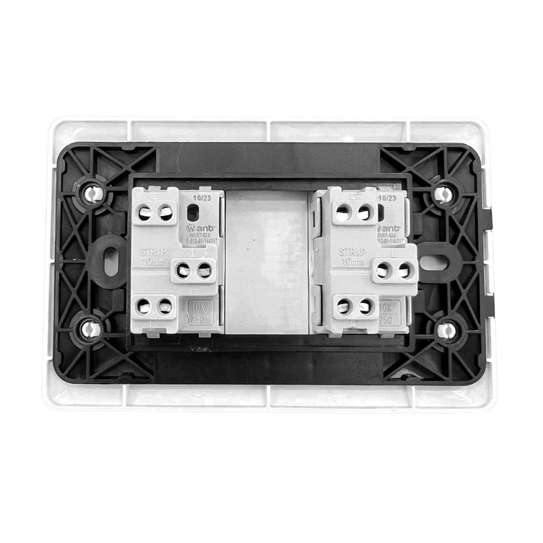 Interruptor Doble 9/24 10A 250V Blanco-2