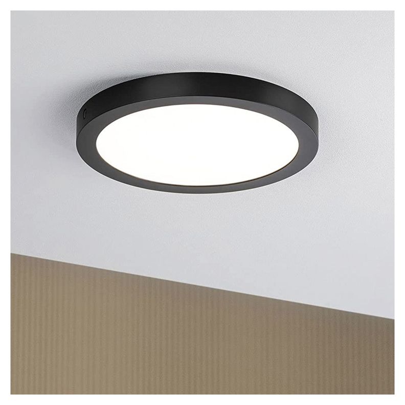 Pack 5 Panel Redondo LED ECO Sobrepuesto Negro Con Sensor 18W Frío-2