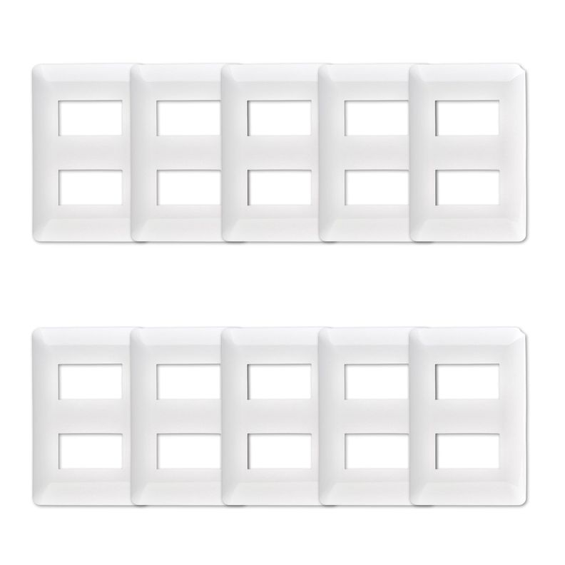 Pack 10 Placa Doble Con Soporte Blanco-0