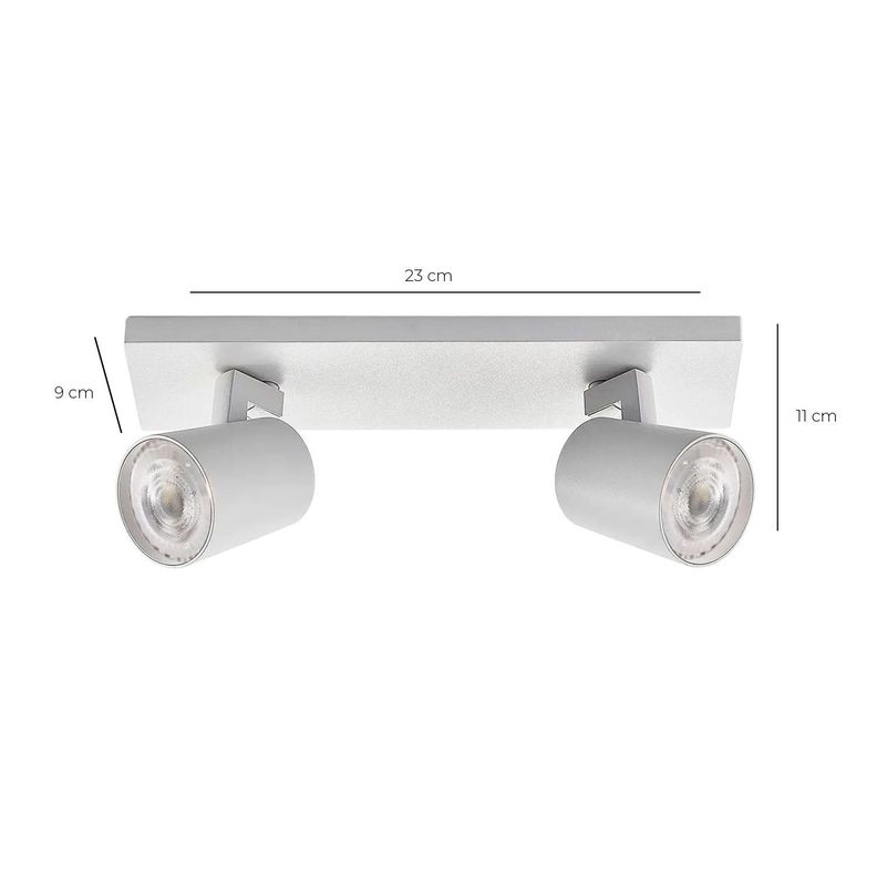 Foco Spot LED "Track Light" 2xGU10 Blanco Incluye Ampolleta Cálida-1