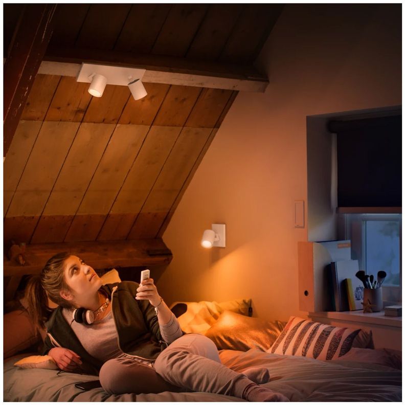 Foco Spot LED "Track Light" 2xGU10 Blanco Incluye Ampolleta Cálida-4